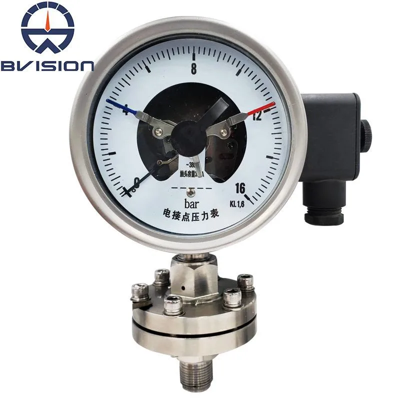 Full Stainless Steel Electric Contacts Pressure Gauge with Diaphragm Seal