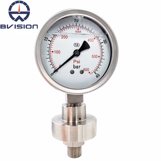 Ytp100 100mm Diaphragm Seal Pressure Gauge Anticorrosive Oil Filled Pressure Gauge
